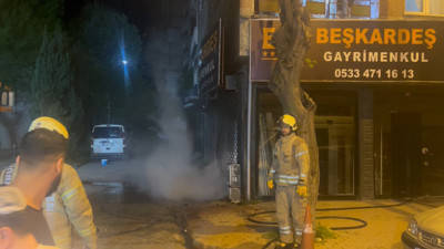 Doğal gaz kutusunda çıkan yangın iş yerine sıçradı