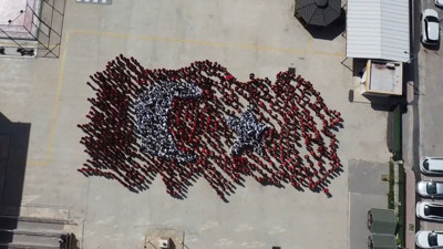 Antalya'da bin 300 öğrenci Türkiye haritasını canlandırdı