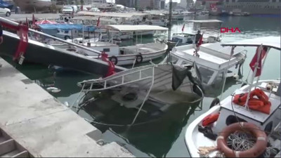 İskenderun Balıkçı barınağında vinç faciası: Tekneler zarar gördü