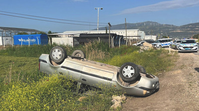 Nurdağı’nda otomobil şarampole devrildi! 4 kişi yaralandı