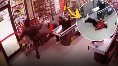 İstanbul’un zincir marketin de kadın kasiyere böyle saldırdı! Şiddet anları kamerada