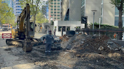 Sarıyer'de çöken yolda çalışmalar 4. gününde sürüyor