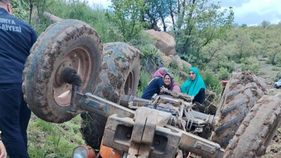 Şarampole devrilen traktörün sürücüsü öldü