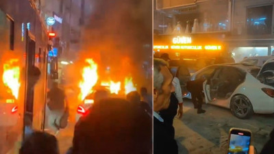 Şampiyonluk kutlaması felakete döndü! Araç alev alev yandı