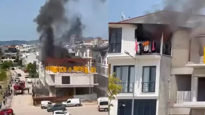 Yangın çıkan daire küle döndü