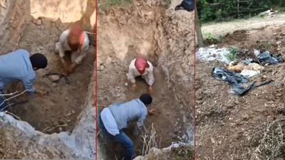 Köpek mezarlarını elleriyle kazıp beddua ettiler