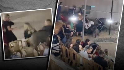 Yaban domuzu düğün alanını bastı! Oyun havasını duyunca kurtlarını dökmeye geldi