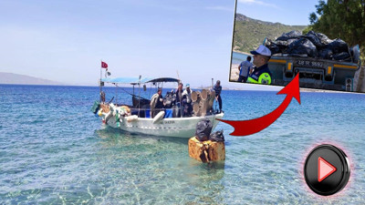 Türkiye’nin turizm cenneti Datça’yı çöplüğe çevirdiler! Gönüllüler 2 ton çöp topladı