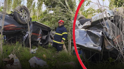 Takla atan otomobil kağıt gibi ezildi: Ölü ve yaralılar var