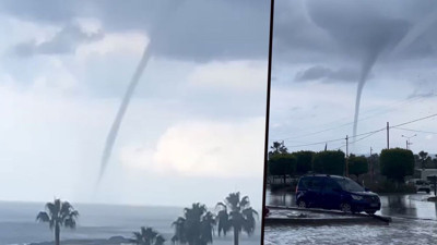 Türkiye'nin turizm cenneti Alanya'da hortum paniği! Görenler hemen telefona sarıldı