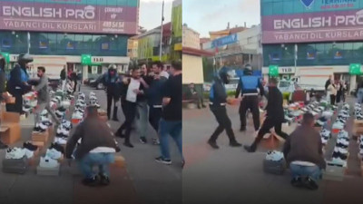 Seyyar satıcıdan zabıtaya bıçaklı saldırı! Polis müdahale etti