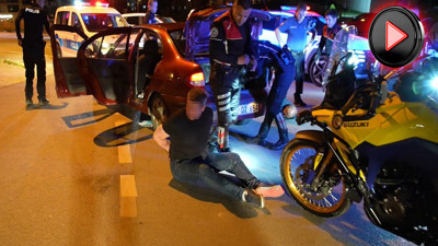 Alkollü sürücü kaçmak için her yolu denede! Yakalanma anları kamerada