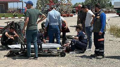 Vinç devrildi, işçiler ölümden döndü! Kütahya’da kaza