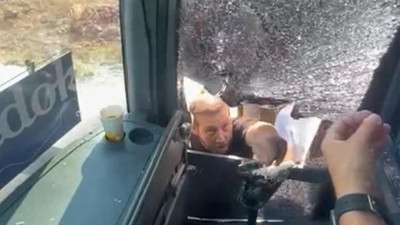 Otobüs şoförüne taşlı saldırı! Didim’de dehşet anları