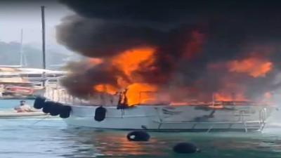 Göcek’te alev alan tekne küle döndü