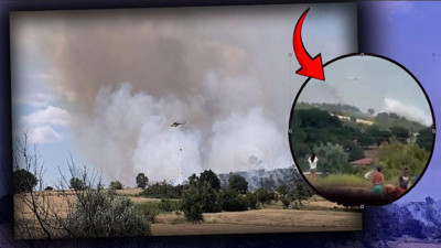 Orman yangını Keşan’ı sardı: Yerleşim yerleri risk altında! Havadan ve karadan büyük mücadele!