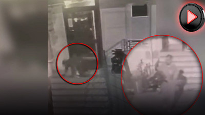 Hırsız düşse de pes etmedi! Şok görüntü güvenlik kamerasında