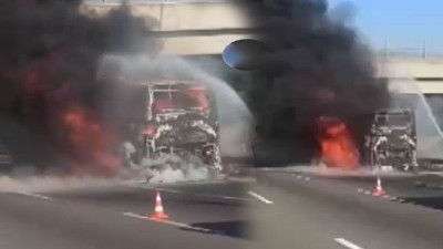 Otoyolda yanan otobüs küle döndü! Yangınla ilgili inceleme başlatıldı