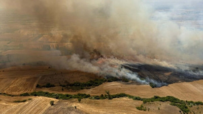 Balıkesir'de tarım arazisinde yangın