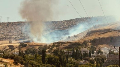 Anız yangını 15 dönümü sardı