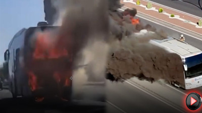 Ankara'da öğrencileri taşıyan otobüs alev alev yandı! Ekipler seferber oldu