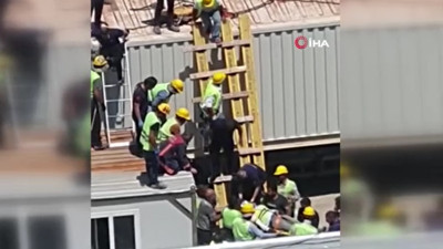 Çengel işçinin üzerine düştü ! Mamak’taki inşaat kazası korkuttu