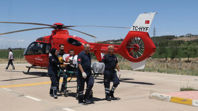 Lice’de feci kaza! Kolu makineye sıkıştı: Helikopter havalandı