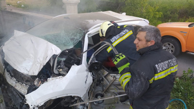 Bayburt’ta feci kaza! 1 yaralı