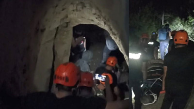 5 metre yükseklikten mağaraya düşen genç kurtarıldı