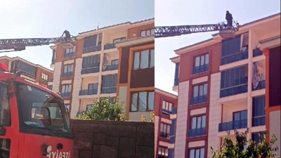 Çığlığı itfaiyeyi harekete geçirdi