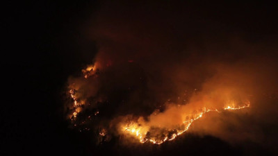 Korkutan görüntü! Karabük'te alevler geceyi aydınlattı