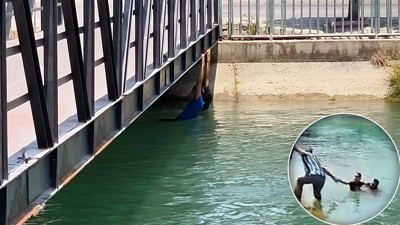 Sulama kanalında nefes kesen kurtarma