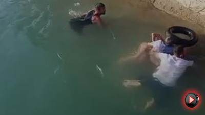 Sulama kanalında korku dolu anlar! Vatandaşlar seferber oldu