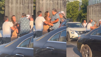 Şişli’de kadınların saç saça baş başa yol kavgası!