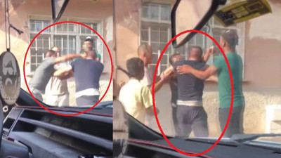 Sokak ortasında tekmeli-yumruklu kavga