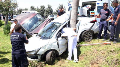 Zincirleme kaza! Polis aracı hurdaya döndü