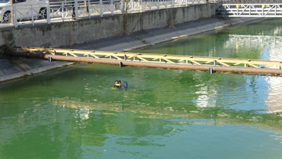 Serinlemek istediği sulama kanalında can verdi!