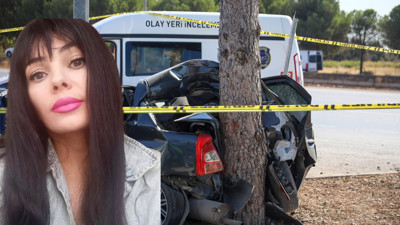 Antalya'da savrulan araç tabelaya ve ağaca çarptı! Kaza yerinde dehşet: Ok gibi saplandı