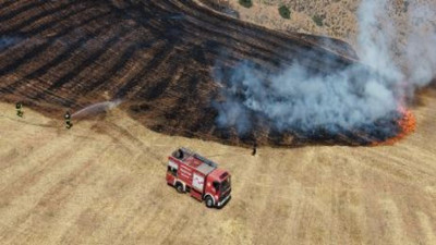 Kırıkkale'de anız yangını