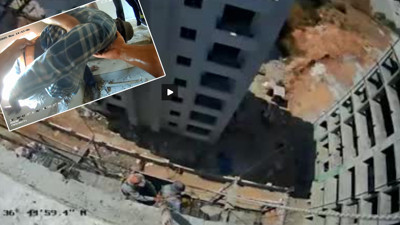 Göğüs kamerası her şeyi kaydetti! Duvar kırıldı: 8’nci katta nefes kesen operasyon