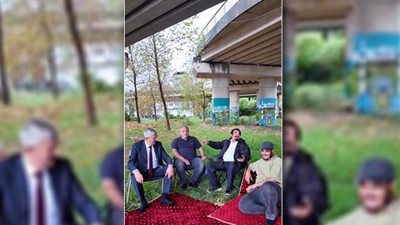 Kuveytliler Araklı’yı işgal etti! Viyadük altında halı serip keyif çattılar! Vatandaşlar tepki gösterdi