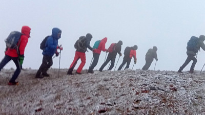 Dağcıların tabiatla mücadelesi