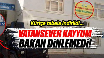Derik'te Kürtçe tabela indirilip yerine Türk bayrağı asıldı