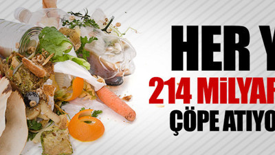 Her yıl 214 milyar lirayı çöpe atıyoruz