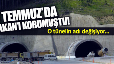 Başbakan'ın gizlendiği tünelin adı değişiyor