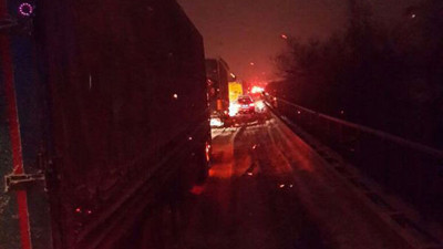 TEM Edirne istikameti trafiğe kapandı