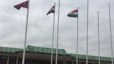 Atatürk havalimanına Kürdistan paçavrası!