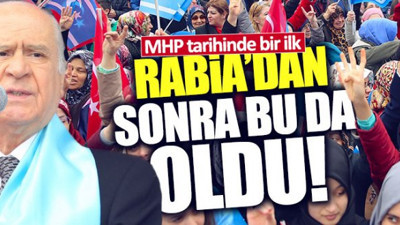 MHP Mitingine Rabia işaretleri damgasını vurdu