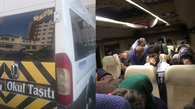 Okul servisinde kaçak göçmen