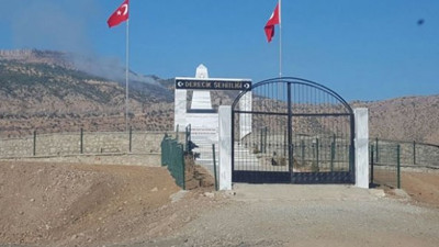 Teröristlerden şehitliğe havanlı saldırı